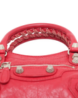 Pre-Loved Classic City Handbag Leather Mini with Silver Hardware, Red