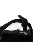 Pre-Loved Mamma Baguette Shoulder Bag Fur with Silver Hardware, Black