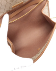 Pre-Loved Honeycomb Chain Bag Crossbody Bag Coated Canvas with Gold Hardware, Beige