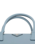Pre-Loved Galleria Tote Leather Medium with Silver Hardware, Light Blue