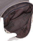 Pre-Loved GG Messenger Crossbody Bag Monogram Coated Canvas with Silver Hardware, Beige/Ebony