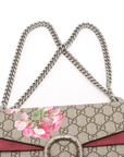 Pre-Loved Dionysus Blooms Shoulder Bag Monogram Coated Canvas Small with Aged Silver Hardware, Beige Ebony with Pink Floral