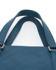 Pre-Loved Tadao Tote Damier Leather with Silver Hardware, Teal Blue