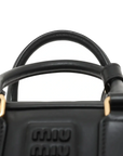 Pre-Loved Bowling Bag Handbag Leather Mini with Gold Hardware, Black