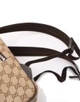 Pre-Loved GG Backpack Monogram Coated Canvas with Silver Hardware, Beige/Brown