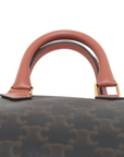 Pre-Loved Boston Triomphe Handbag Triomphe Coated Canvas Small with Gold Hardware, Brown