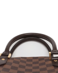 Pre-Loved Ribera MM Handbag Damier Coated Canvas MM with Gold Hardware, Brown
