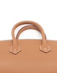 Pre-Loved Birkin Handbag Leather 25 with Palladium Hardware, Gold (Tan)