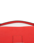 Pre-Loved Baguette Shoulder Bag Leather with Silver Hardware, Red