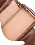 Pre-Loved GG Supreme Crossbody Bag Monogram Coated Canvas Mini with Gold Hardware, Beige/Brown