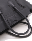 Pre-Loved Luggage Tote Leather Mini with Silver Hardware, Black