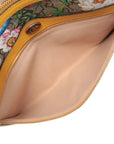 Pre-Loved Ophidia Flora Clutch Monogram Coated Canvas Large with Gold Hardware, Beige Ebony Multicolor