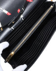 Pre-Loved Kate Chain Wallet Crossbody Bag Lipstick Print Leather Small with Gold Hardware, Black