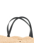Pre-Loved Puzzle Fold Tote Tote Raffia Medium with Gold Hardware, Natural