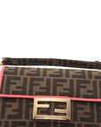 Pre-Loved Baguette Shoulder Bag Zucca Coated Canvas with Gold Hardware, Brown