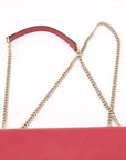 Pre-Loved Interlocking G Crossbody Bag Plain Leather with Gold Hardware Small, Red