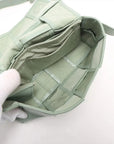 Pre-Loved Cassette Crossbody Bag Intrecciato Leather Mini with Silver Hardware, Sage Green
