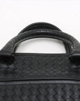 Pre-Loved Intrecciato Business Bag Briefcase Intrecciato Leather with Gunmetal Hardware, Black