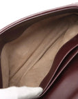Pre-Loved Olimpia Crossbody Bag Intrecciato Leather Baby with Aged Gold Hardware, Burgundy