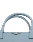 Pre-Loved Galleria Tote Leather Medium with Silver Hardware, Light Blue