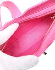 Pre-Loved Moon Side GG Mini Shoulder Bag Monogram Coated Canvas Mini with Gold Hardware, Pink
