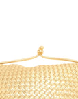 Pre-Loved Sardine Shoulder Bag Intrecciato Leather Mini with Gold Hardware, Gold