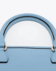 Pre-Loved Interlocking G Charm Tote Leather with Gold Hardware, Light Blue