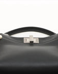 Pre-Loved Peekaboo Handbag Leather Mini with Silver Hardware, Black