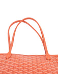 Pre-Loved Artois Tote Goyardine Chevron Coated Canvas PM with Silver Hardware, Orange