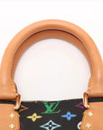 Pre-Loved Alma Handbag Monogram Coated Canvas PM with Gold Hardware, Black Multicolor