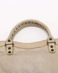 Pre-Loved First Handbag Leather Small with Aged Black Hardware, Beige