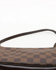 Pre-Loved Pochette Accessoires Pochette Damier Coated Canvas with Gold Hardware, Ebene Brown