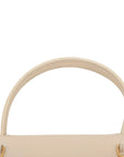 Pre-Loved Belt Bag Handbag Leather Micro with Gold Hardware, Cream