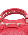 Pre-Loved Classic City Handbag Leather Mini with Silver Hardware, Red