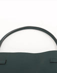 Pre-Loved Big Bag Bucket Bucket Bag Leather Nano with Silver Hardware, Dark Green