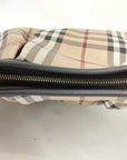 Pre-Loved Brooke Hobo Shoulder Bag Haymarket Check Coated Canvas with Gold Hardware, Beige