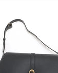 Pre-Loved Tabou Clutch on Strap Shoulder Bag Leather with Gold Hardware, Black