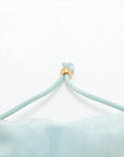 Pre-Loved Knot Shoulder Bag Suede Small with Gold Hardware, Light Blue