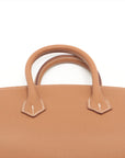 Pre-Loved Birkin Handbag Leather 25 with Palladium Hardware, Gold (Tan)