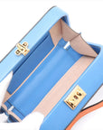 Pre-Loved Blondie Crossbody Bag Leather Mini with Gold Hardware, Blue