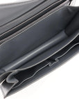 Pre-Loved Classic Box Shoulder Bag Leather Medium with Silver Hardware, Gray