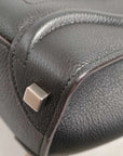 Pre-Loved Luggage Tote Leather Micro with Silver Hardware, Black