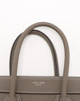 Pre-Loved Luggage Tote Leather Micro with Silver Hardware, Taupe