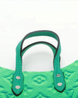 Pre-Loved Sac Plat Tote Monogram Leather XS with Silver Hardware, Green Blue Gradient