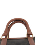 Pre-Loved Triomphe Boston Bag Handbag Triomphe Coated Canvas Small with Gold Hardware, Brown