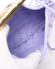 Pre-Loved Sardine Crossbody Bag Intrecciato Leather Mini with Gold Hardware, Lavender