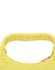 Pre-Loved Wander Hobo Shoulder Bag Raffia Mini with Gold Hardware, Yellow