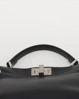 Pre-Loved Peekaboo Handbag Leather Mini with Silver Hardware, Black