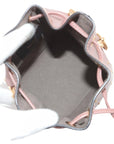 Pre-Loved Mon Tresor Bucket Bag Studded Leather Mini with Gold Hardware, Pink