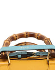 Pre-Loved Diana Bamboo Tote Leather Mini with Gold Hardware, Yellow